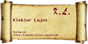 Klekler Lajos névjegykártya