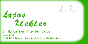 lajos klekler business card